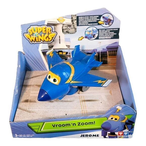 Super Wings Vroom n Zoom Blue Airplane Jerome Series 1 Auldey 2015 - Picture 1 of 2
